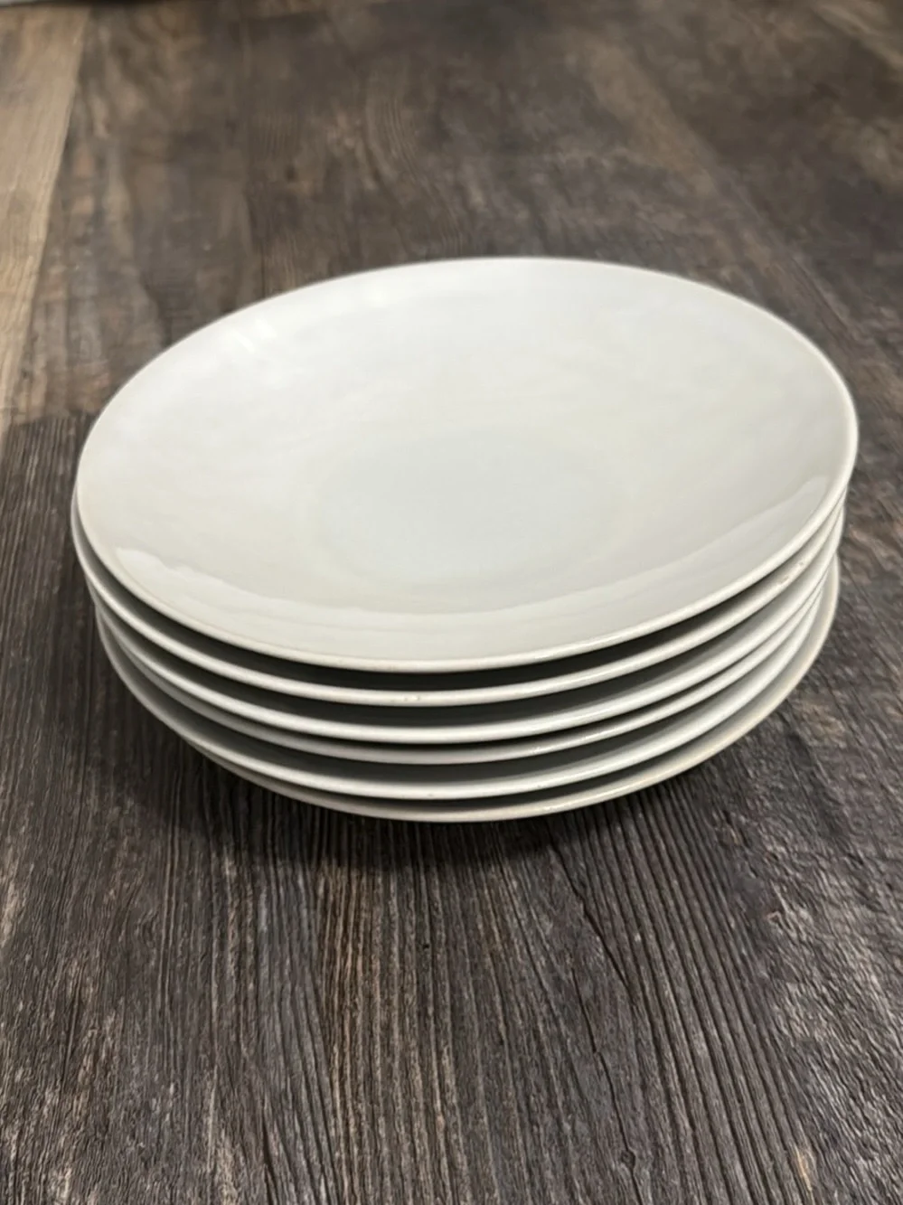 Crate&Barrel Classic White Ceramic salad Plate (Set of 6)
